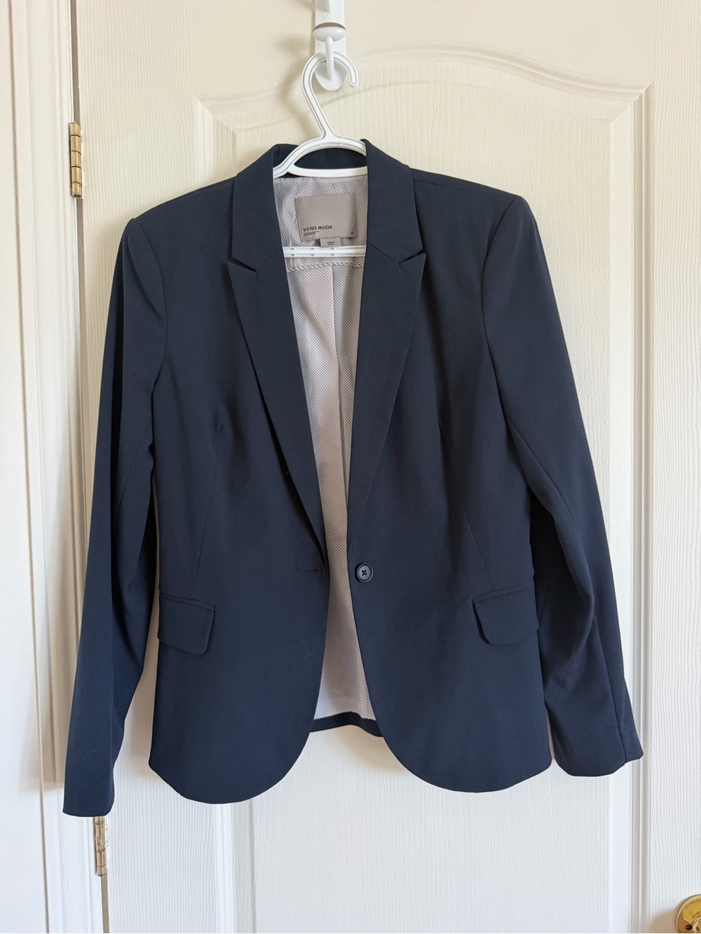 Vero Moda Navy Single-Button Notch Lapel Blazer
